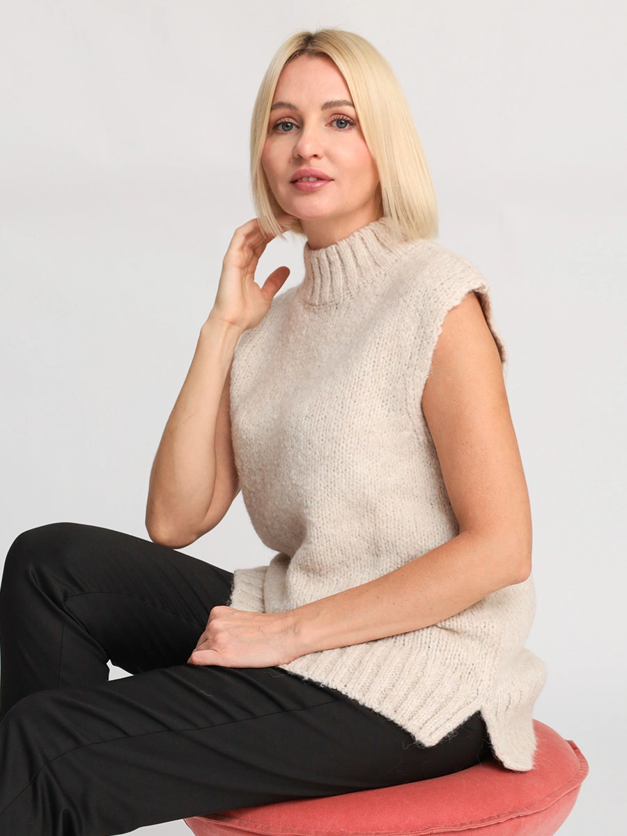 Джемпер без рукавов из смесовой шерсти